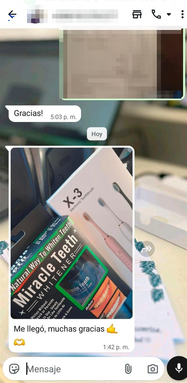 Mensaje de una clienta
