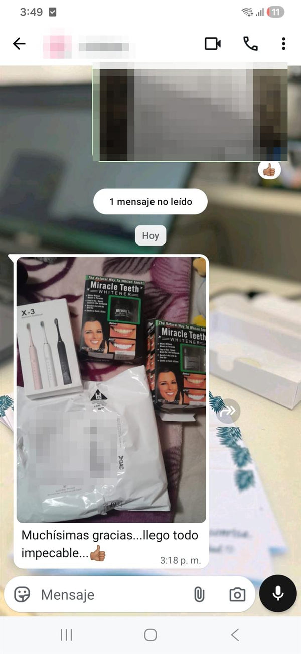 Mensaje de una clienta